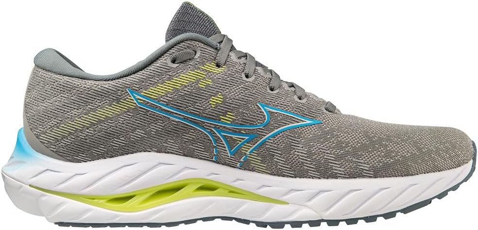 Mizuno Herren Wave Inspire 19Sneaker 46.5 EU Ggray Jblue Bolt2neon, 46.5 EU Ggray Jblue Bolt2neon
