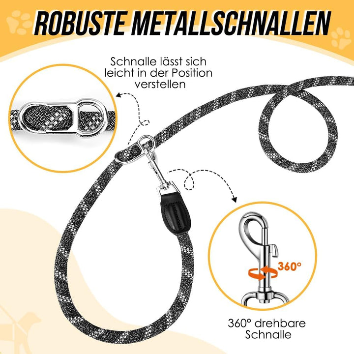 Hundeleine 3m für Kleine mittelgrosse Hunde, 8in1 Schleppleine mit 3 Verstellbare Schnalle und Griff