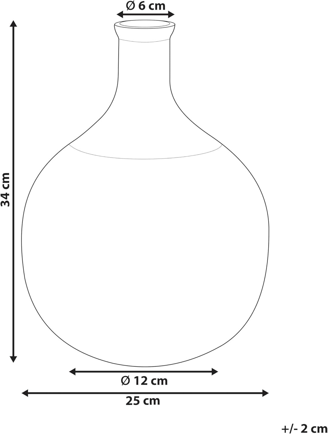 Blumenvase Glas grün 34 cm Tischdeko Ballonvase Flaschenvase Boho Modern Achaar