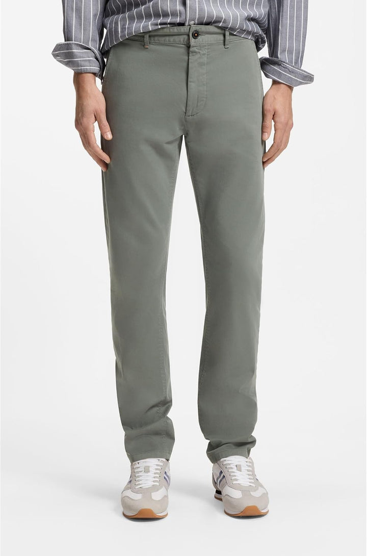 BOSS Herren Chino Slim Slim-Fit Chino aus elastischem Baumwoll-Satin 30W / 34L Open Grey76, 30W / 34