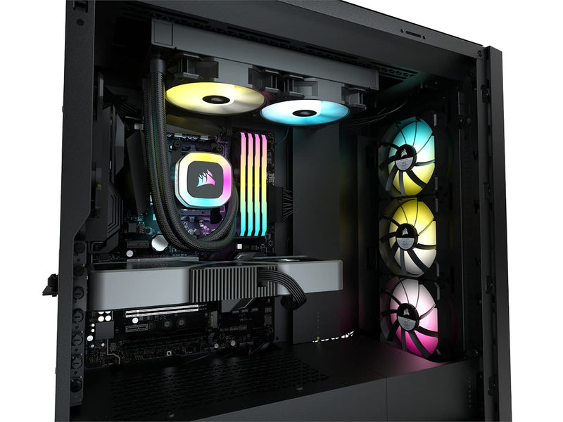 CORSAIR H100 RGB-Flüssig-CPU-Kühler - 240mm AIO - SP120 RGB Elite Lüfter - Passend Für Intel LGA 120