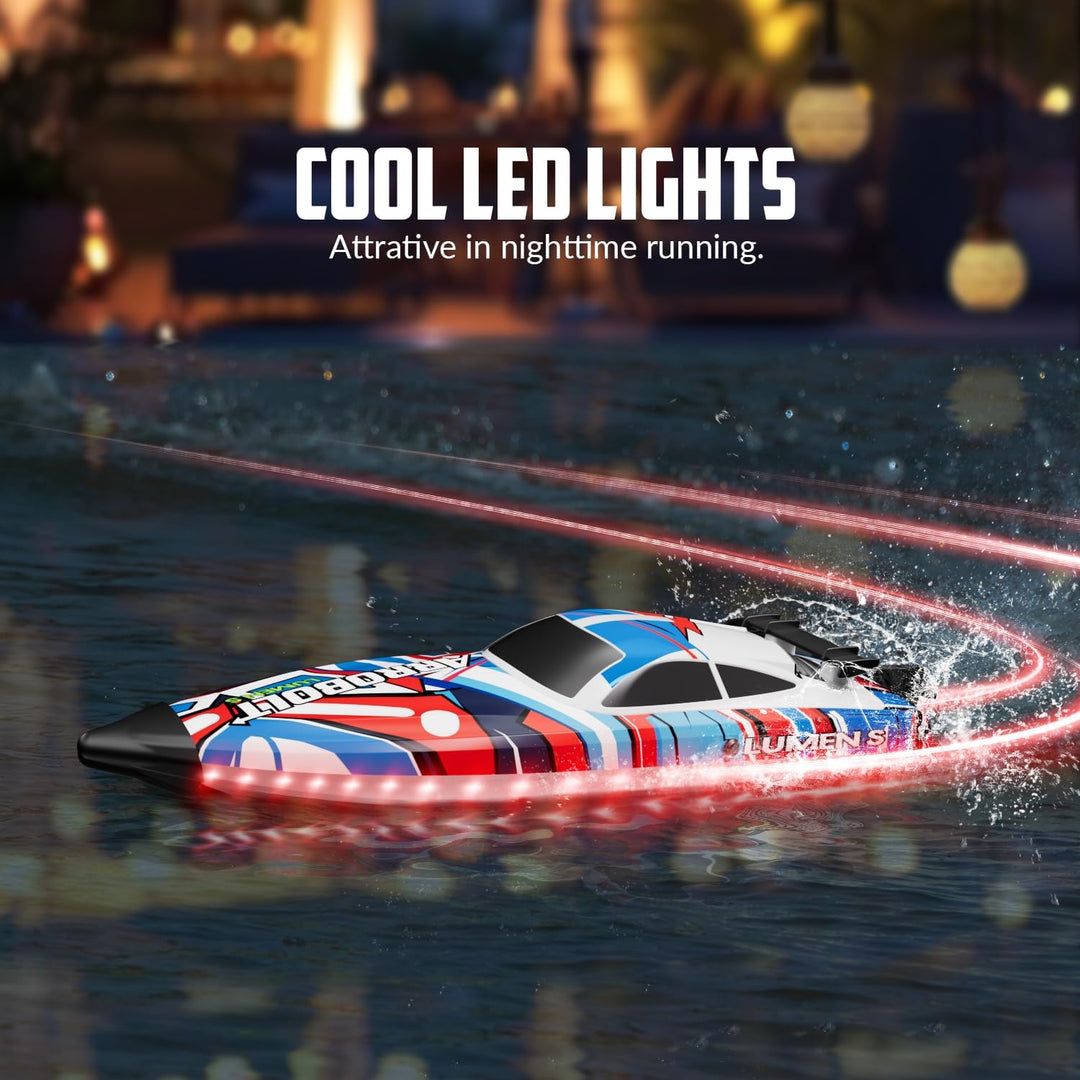 VOLANTEXRC Lumen S, Ferngesteuertes Boot für Pools und Seen, 45+ kmh RC Boot mit Alarmfunktion, 2,4-
