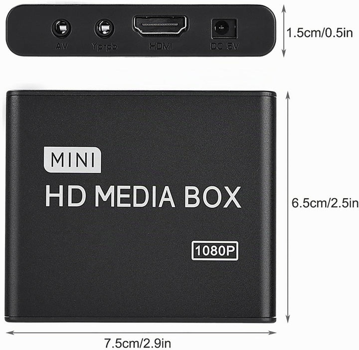 1080P Full HD Box Media Player, 100 Mbit/S Media Player Box, Unterstützung für USB MMC RMVB MP3 AVI