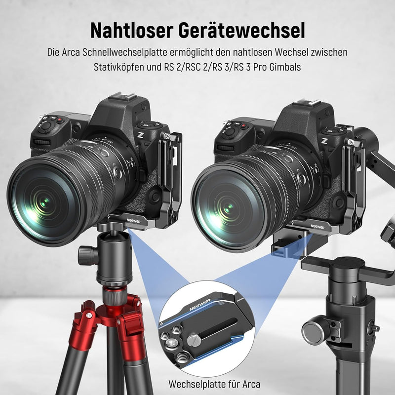 NEEWER Z8 L Platte kompatibel mit Nikon Z 8 Kamera, ausziehbare Aluminium Seitenplatte und Verdrehun