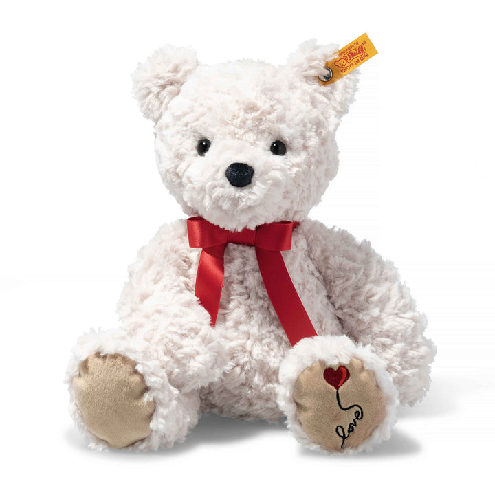 Steiff 113833 Soft Cuddly Friends Jimmy Teddybär – Love, Whisper White, 30cm