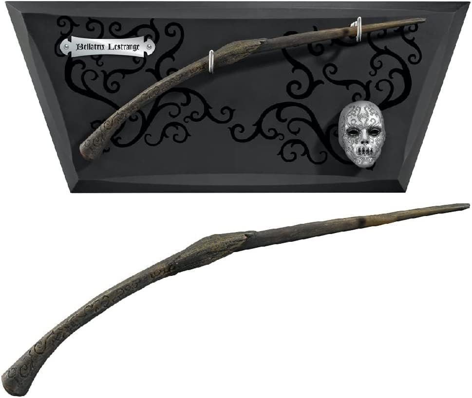 The Noble Collection Bellatrix Wand with Wall Display & Mini mask