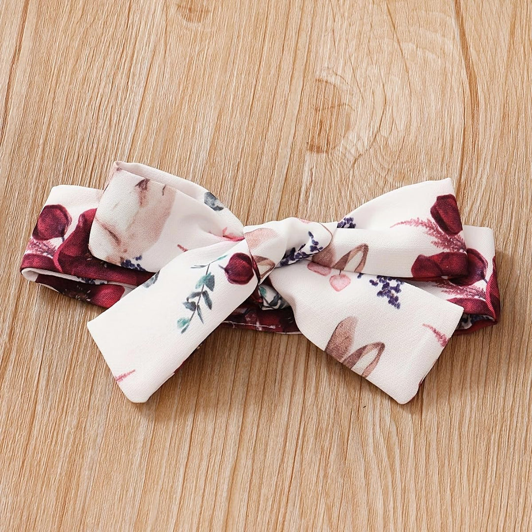 Neugeborenes Baby Mädchen Kleidung Langarm Rüschen Strampler Kaninchen Blumendruck Hose süsse Stirnb