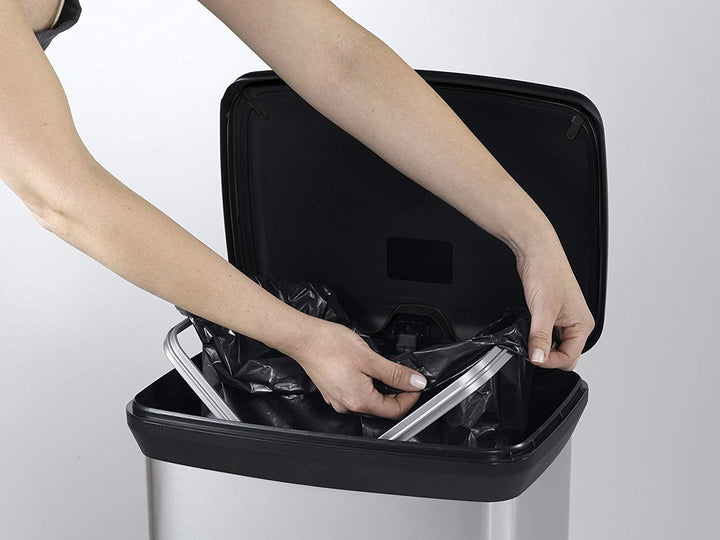 Curver Deco Bin Abfalleimer, Plastik, Silber Metallic, 39 x 29 x, Einzelbett