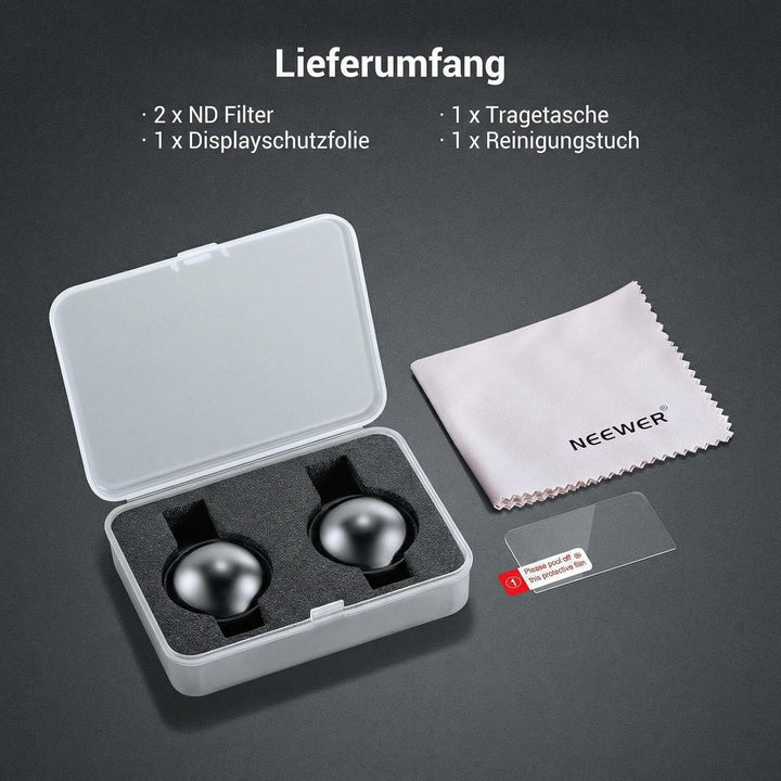 NEEWER ND Filter Set kompatibel mit DJI Osmo 360 nur, ND32 (5 Stop), Snap On, mehrfachvergüteter opt