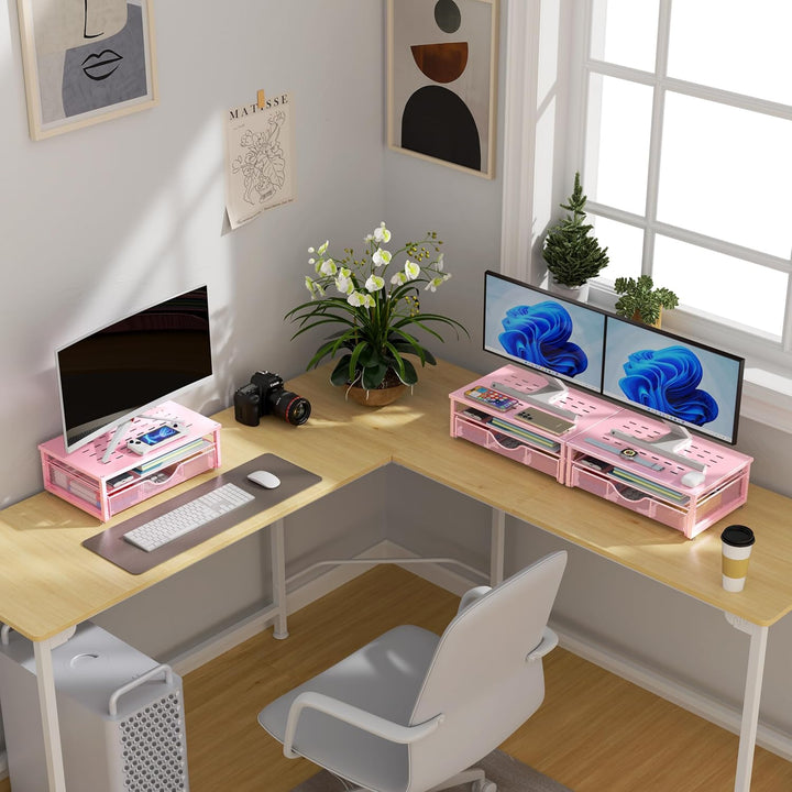 Computer-Monitorständer, Schreibtisch-Organizer mit Schublade, Schreibtischzubehör & Desktop-Aufbewa