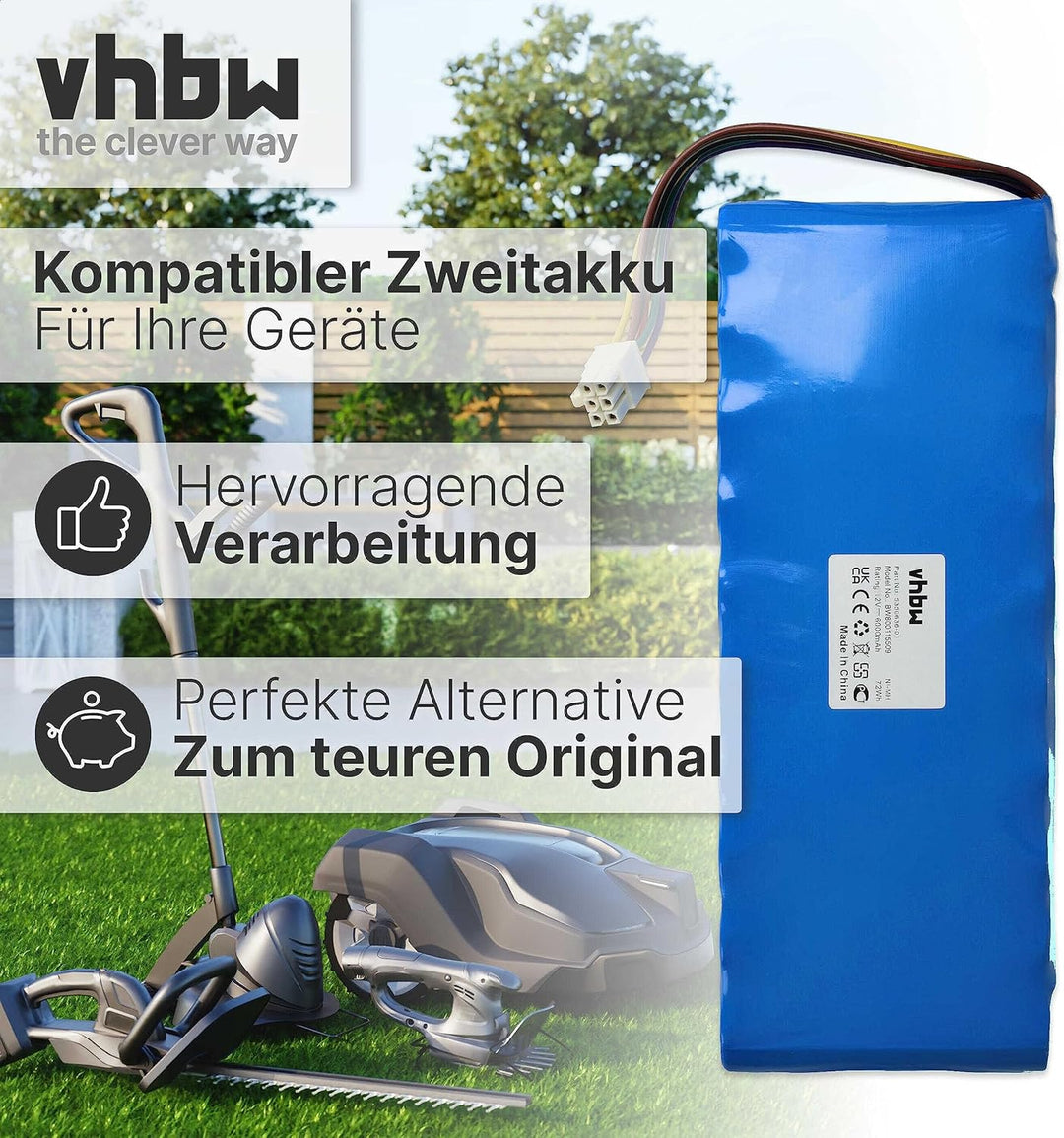 vhbw Akku kompatibel mit Husqvarna Automower G1 1998, G1 1999, G1, G1 2000, G1 2001, G1 2002, G1 200