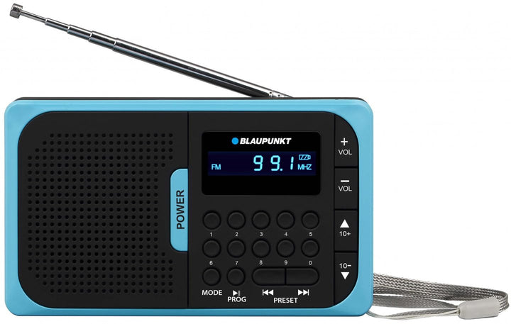 BLAUPUNKT Pocket Radio PR5BL PLL AM/FM, USB/MICROSD mit Batterie, Blau