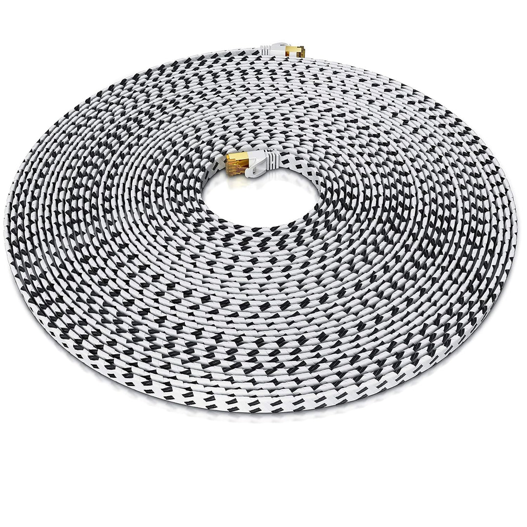 CSL - 30m CAT 7 Netzwerkkabel Flach und Dünn - Lan Kabel für 10 Gigabit High Speed, Internetkabel, F