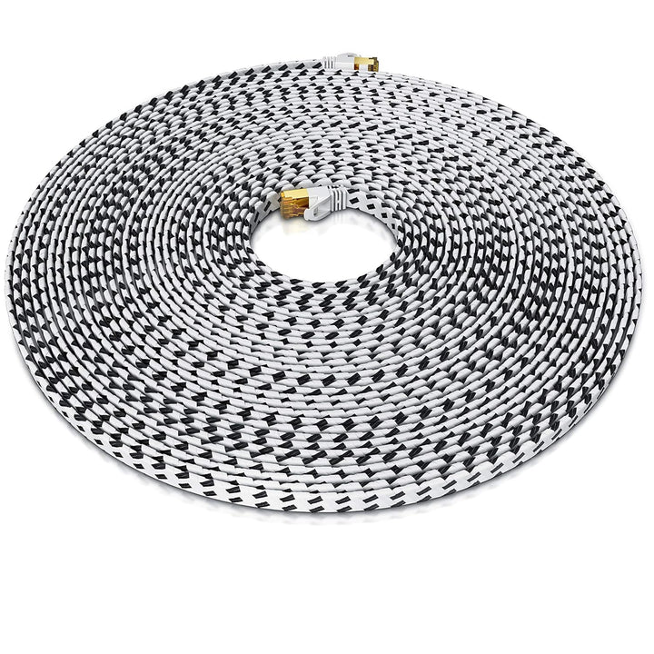 CSL - 30m CAT 7 Netzwerkkabel Flach und Dünn - Lan Kabel für 10 Gigabit High Speed, Internetkabel, F