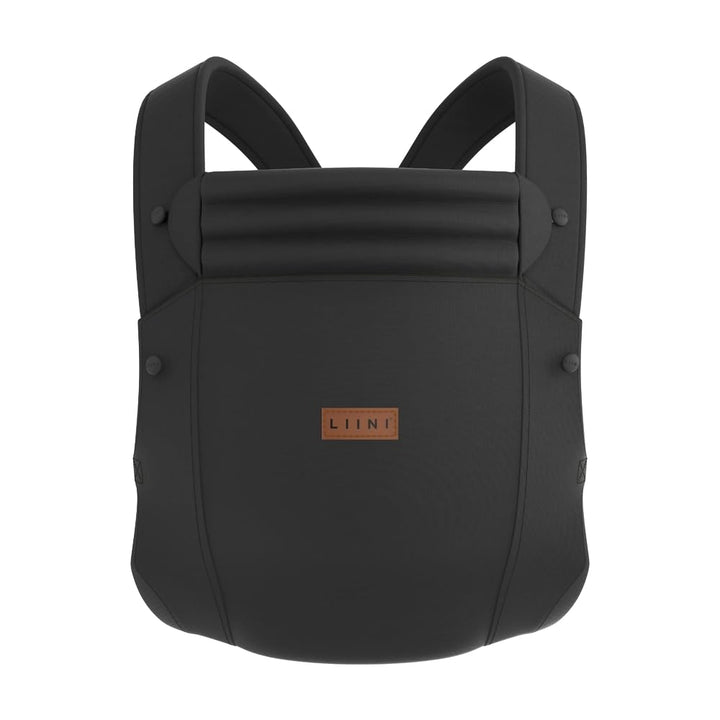 LIINI® Babytrage aus Baumwolle (Schwarz) – ab Geburt (3,5 kg) bis 15 kg, verstellbare Träger, Kopfst
