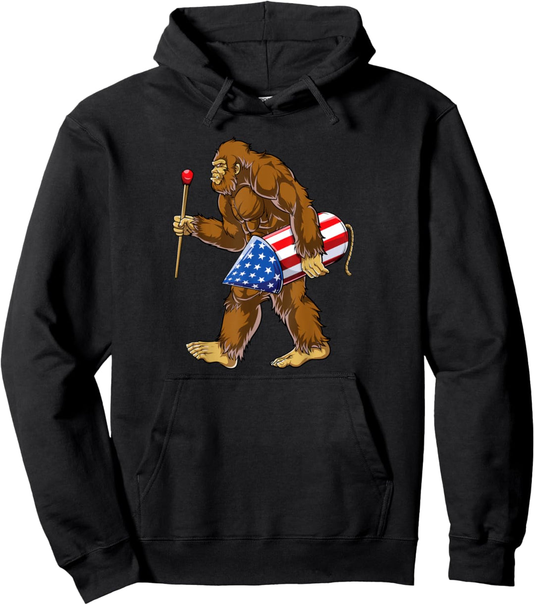 Bigfoot Fireworks Lustige patriotische Feier zum 4. Juli Pullover Hoodie