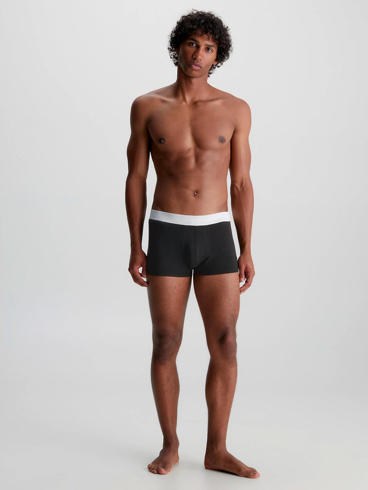 Calvin Klein Herren 3er Pack Boxershorts Low Rise Trunks Baumwolle mit Stretch S B- Ptm Gry, Spc Blu