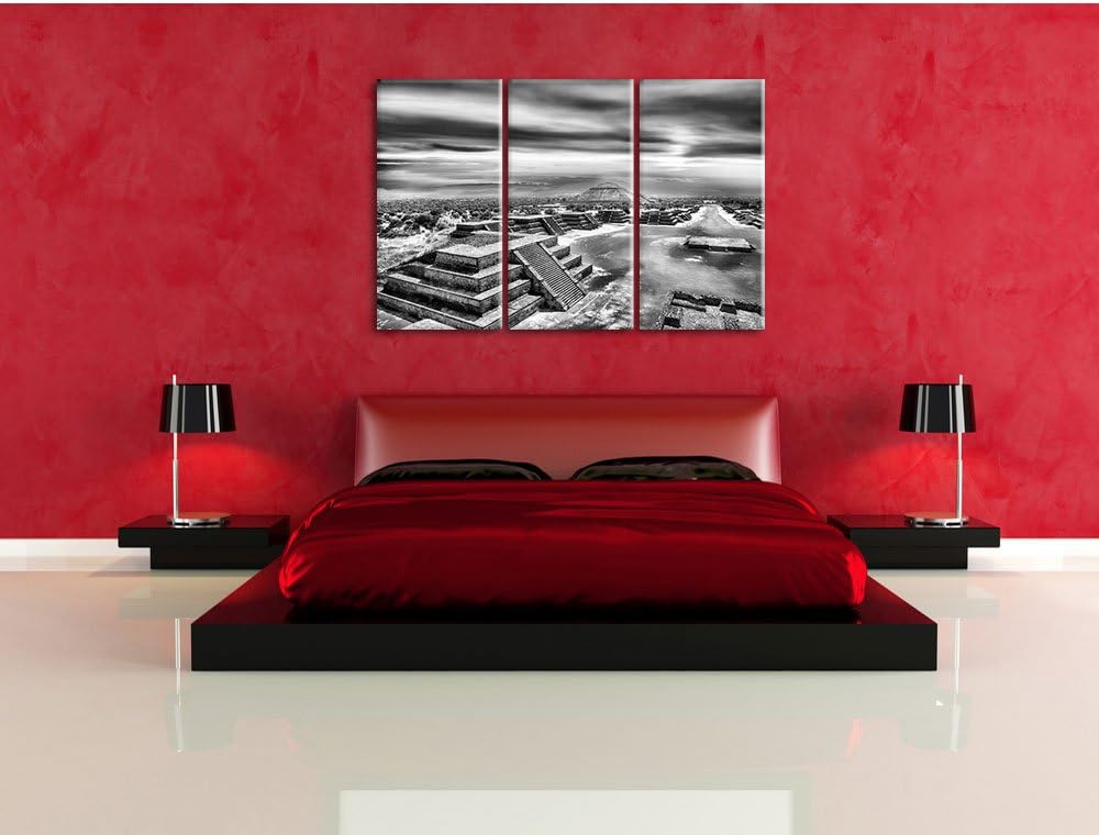 Pixxprint Maya in Mexico als Leinwandbild/Grösse: 3 Teilig (120x80) cm/Wandbild/Kunstdruck/fertig be