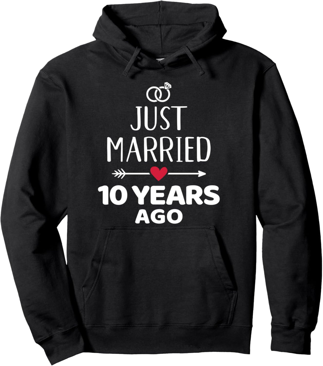Just married 10. Hochzeitstag Pullover Hoodie