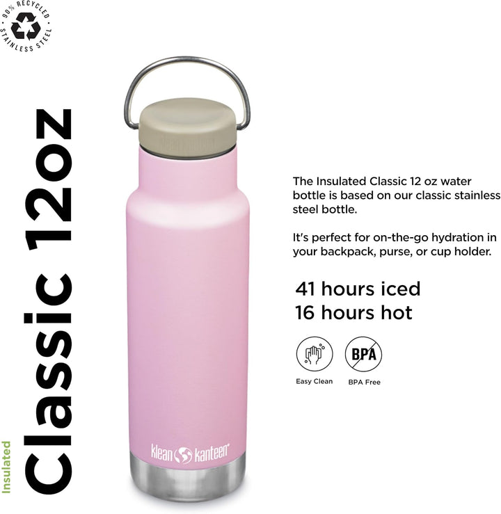 Klean Kanteen Isolierter, klassischer, schmaler, 340 g (mit Schlaufenkappe) Lotus, Lotus