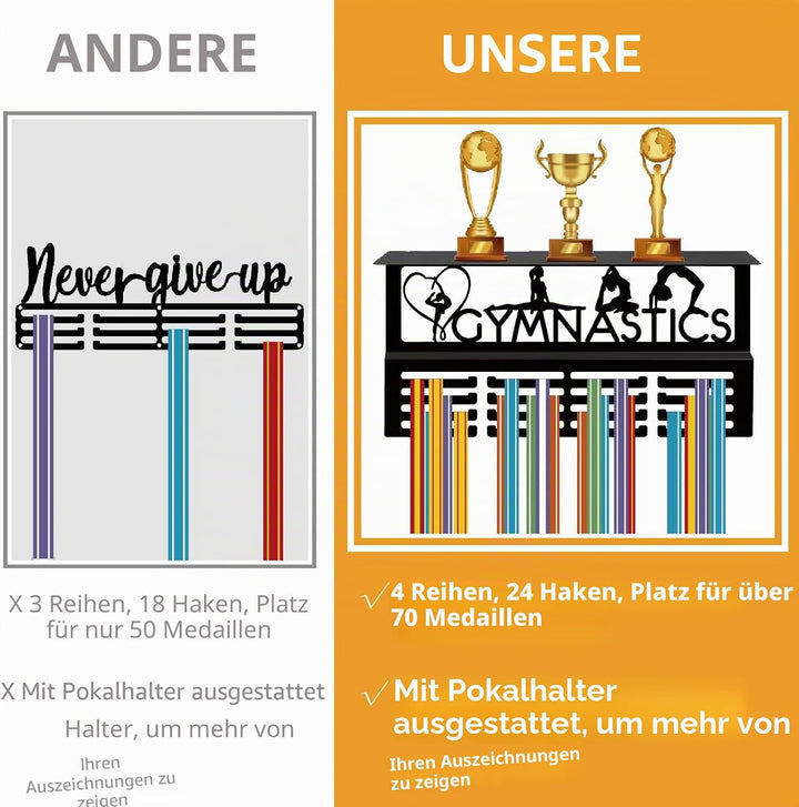 CREATCABIN Gymnastik-Medaillenaufhänger,Display,Trophäenregal,Medaillenhalter Mit Regalständer,Sport