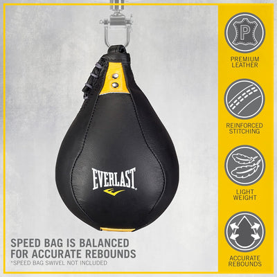 Everlast Unisex – Erwachsene Kangoroo Speed Bag Sandsäcke und Punchballs 9X6 Schwarz, 9X6 Schwarz