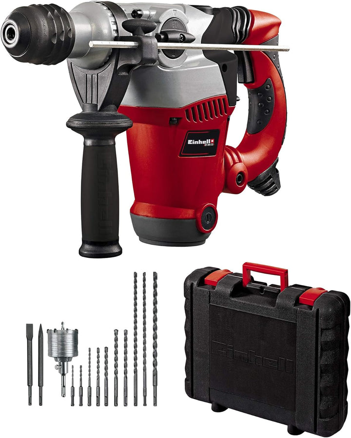 Einhell Bohrhammer-Set RT-RH 32 Kit (1.250 W, 3 Funktionen, pneumatisches Schlagwerk, SDS-plus-Werkz