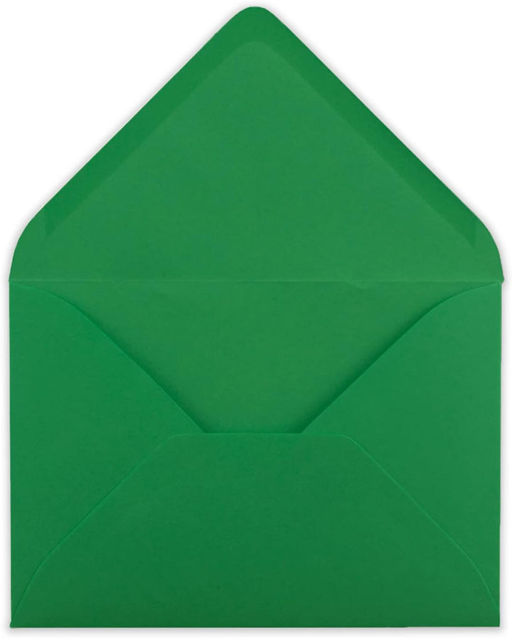 200x Brief-Umschläge in Dunkel-Grün - 80 g/m² - Kuverts in DIN B6 Format 12,5 x 17,6 cm - Nassklebun