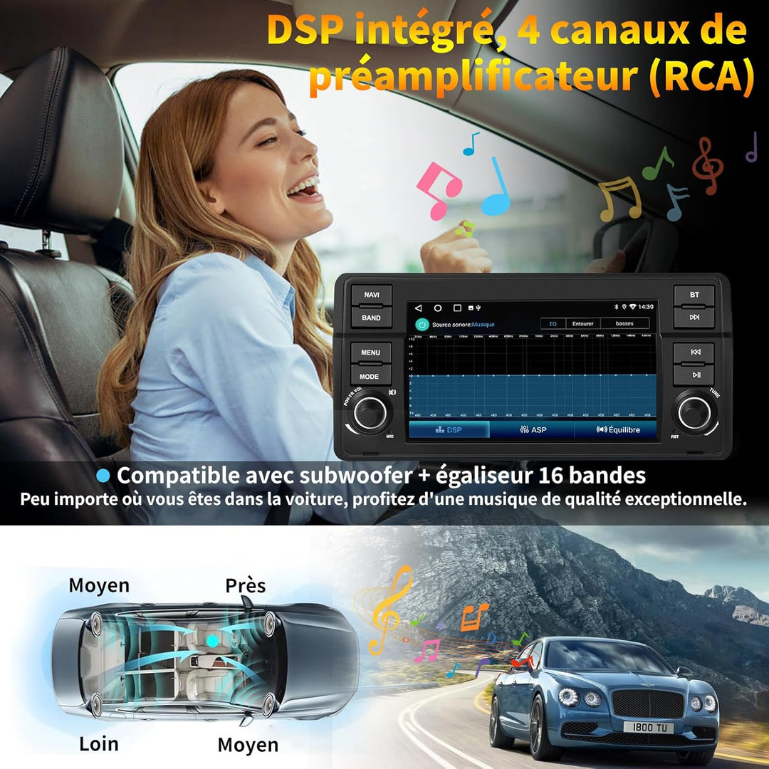 2 DIN Autoradio mit Bildschirm für BMW E46 Sedan Touring Coupé Convertible M3 Compact Rover 75 MG ZT