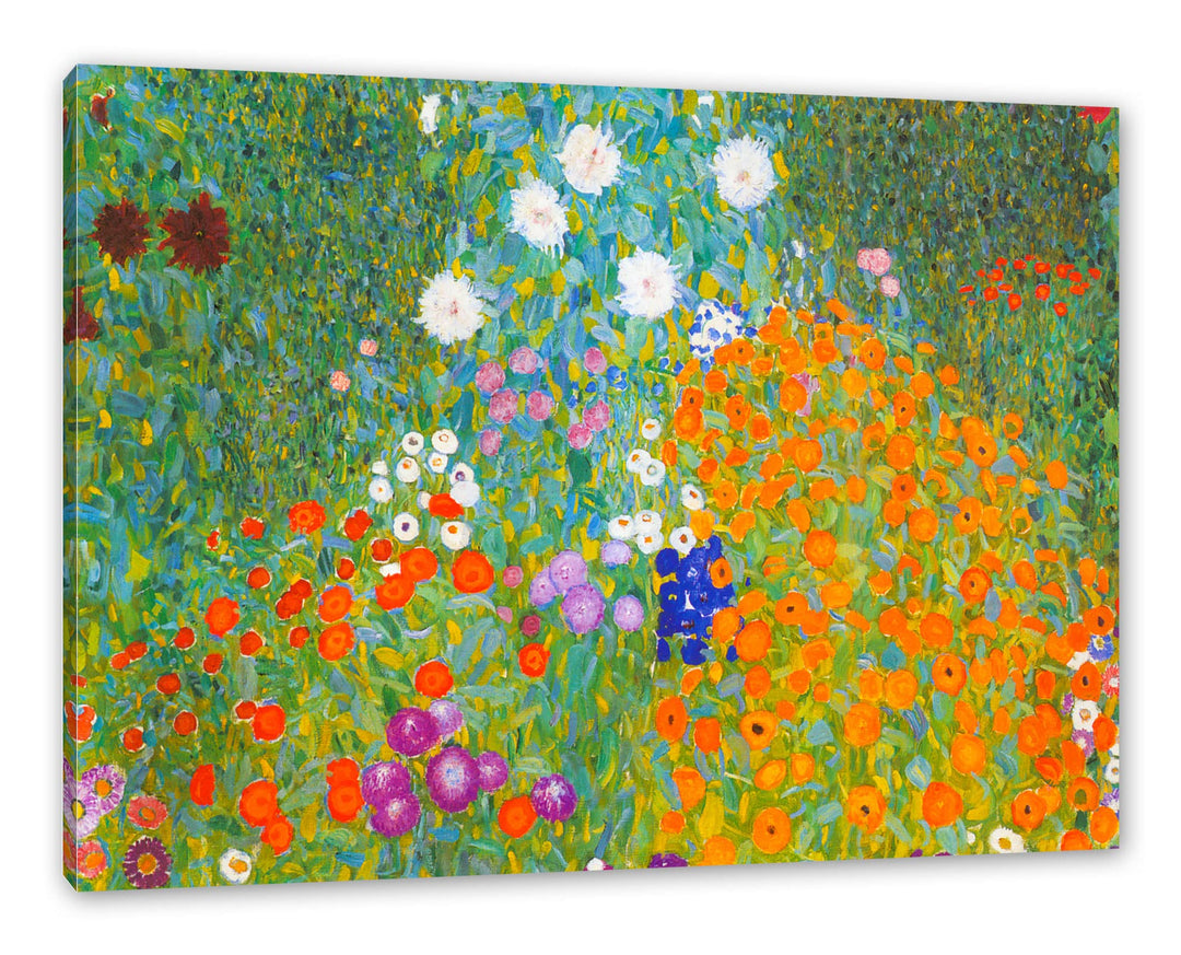 Gustav Klimt - Bauerngarten als Leinwandbild / Grösse: 120x80 cm / Wandbild / Kunstdruck / fertig be