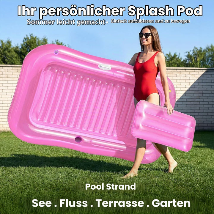 Luftmatratze Pool Erwachsene,Aufblasbar Schwimmmatratze mit Eingebautem Sprinkler,Pool Aufblasbares