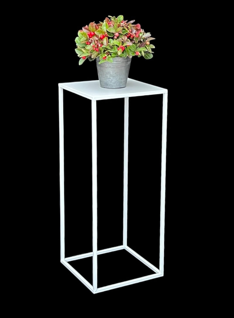 DanDiBo Blumenhocker Metall Weiss Eckig 50-70 cm Blumenständer Beistelltisch 96482 Blumensäule Moder