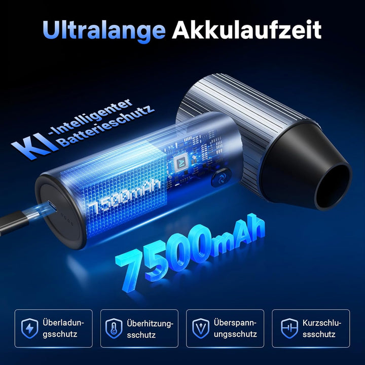 Solareye Druckluft Compressed Air Duster, 3-Gang 300000 U/min, Elektrische Staubgebläse Luftdruckspr