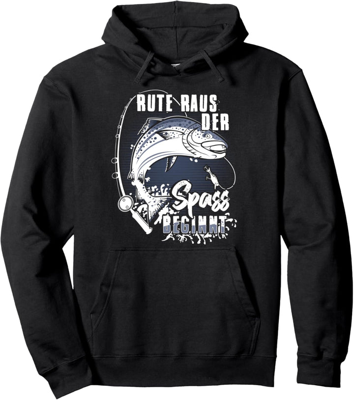 Rute Raus Angelrute Angler Angeln Pullover Hoodie