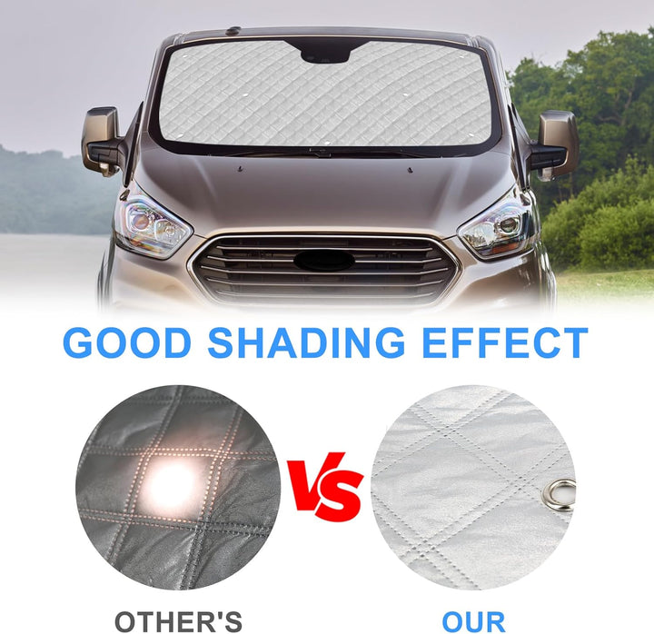Thermomatte Fahrerhaus Innen Kompatibel mit VW T4, 8PCS Faltbare Isolierte Sonnenschutz Frontscheibe