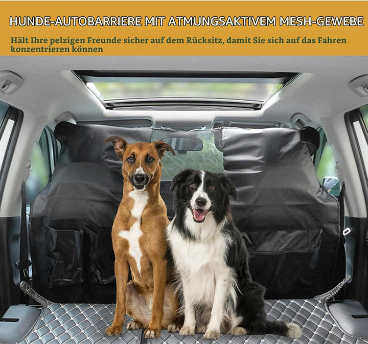 Auto Hunde Rückbank Barriere, Universelle Haustier Trennnetz für Rücksitz, Schwarz, Sicherheitsschut