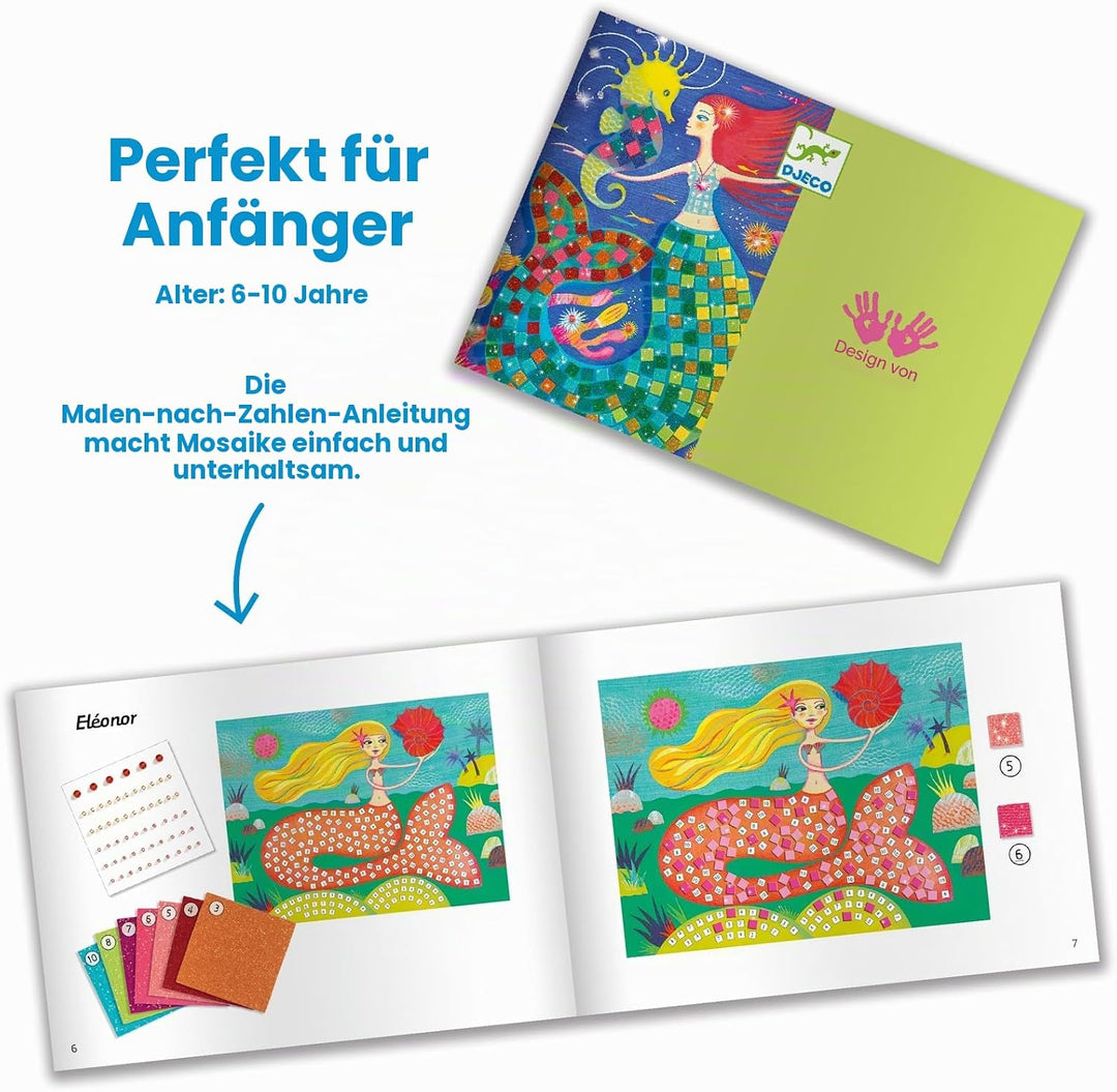 DJECO Mosaik-Box EL Lied der Meerjungfrauen (39423), Mehrfarbig (1)