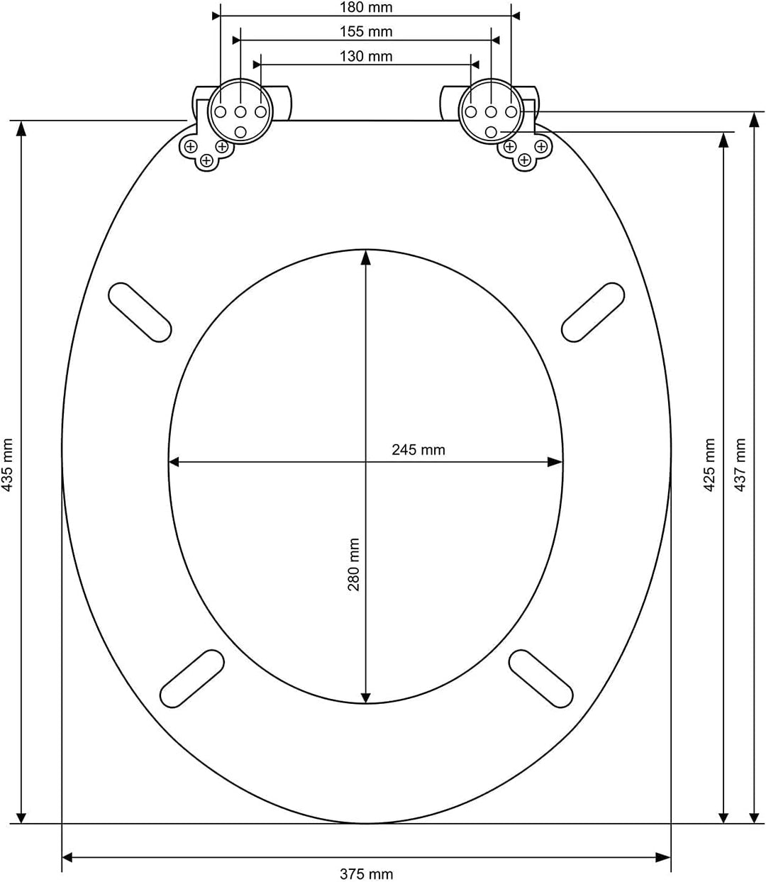 SAINOS,WC Sitz mit Absenkautomatik,Toilettendeckel aus Holz,Stabile Qualität,Einfache Reinigung Der