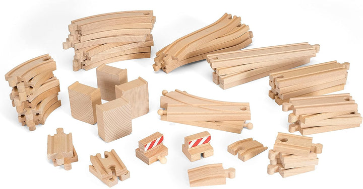 BRIO Bahn 33097 - Frachten Set Deluxe &amp; World 33772 Grosses Schienensortiment 50 Teile - Schienen Se