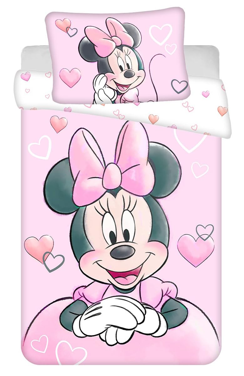 Jerry Fabrics Bettwäsche Minnie Powder Pink für Kinderbett oder Junior, 100 % Baumwolle, Bettbezug 1