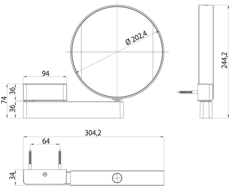 Emco Universal LED Kosmetik- und Rasierspiegel am Flexarm, runder Kosmetikspiegel mit Beleuchtung zu