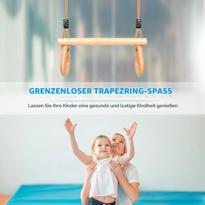 Trapez Schaukel, Trapez Stange Outdoor mit Turnringen Multifunktions Schaukel Kinder mit Verstellbar