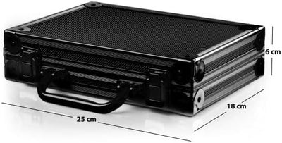 Dartkoffer Luxus in schwarz, schlagfest, Platz für 4 komplette Dartsets und Zubehör, Dartcase, Tasch