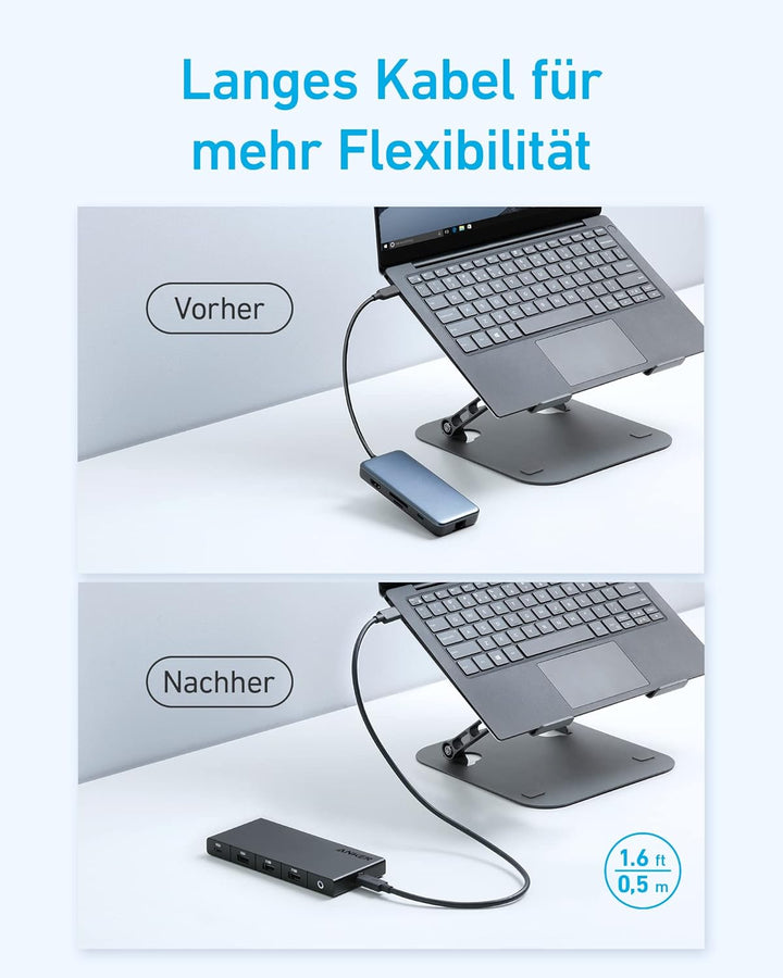 Anker 364 USB-C Hub (10-in-1, Dual 4K HDMI) mit max. 85W Power Delivery, Zwei 4K HDMI-Anschlüssen, e
