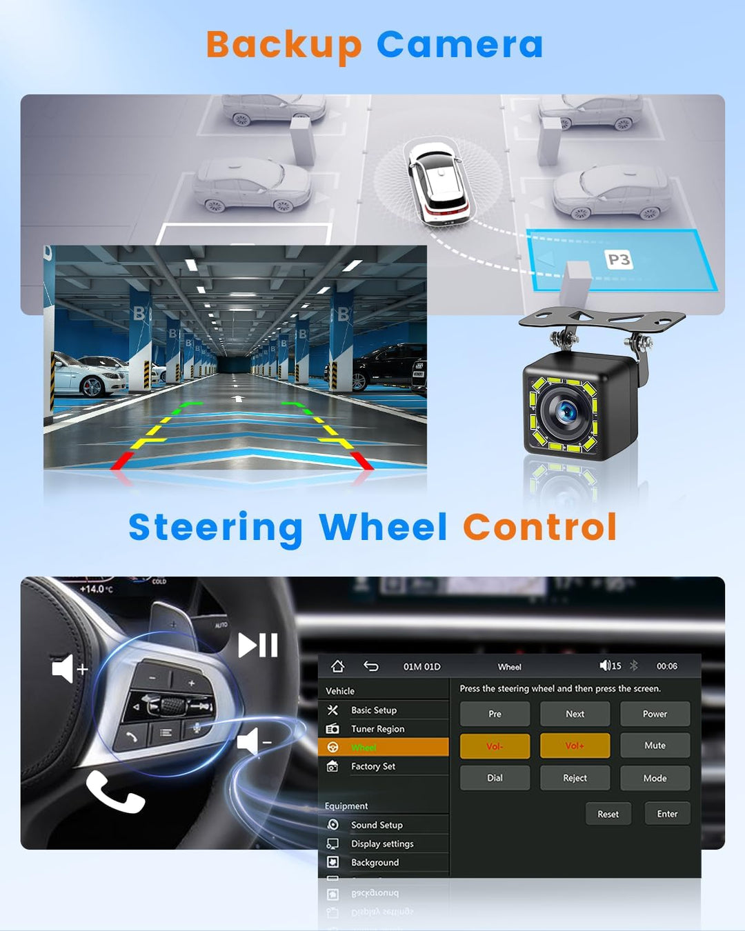 Hikity Autoradio Bluetooth 1 DIN Stereo Auto Bluetooth kompatibel mit Wireless CarPlay & Android Aut