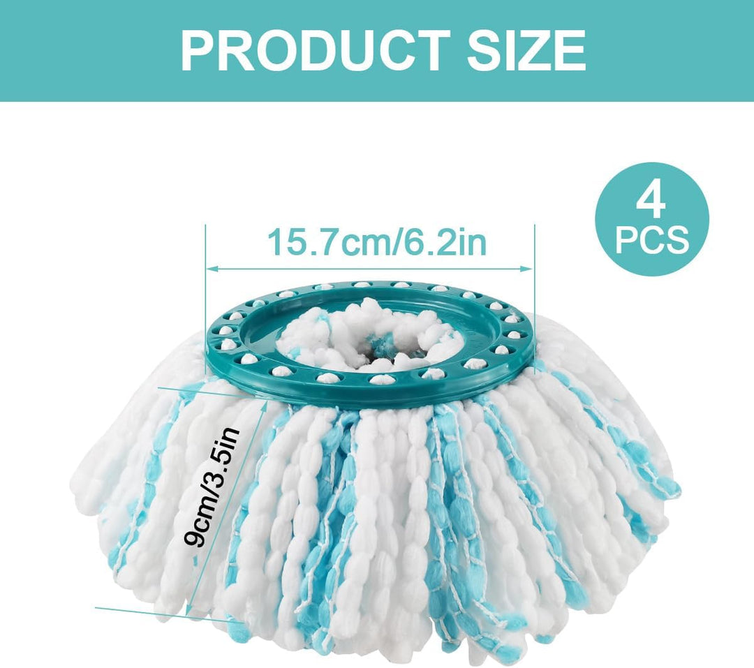 4 Stück Ersatzkopf für Leifheit Clean Twist Disc Mop Micro Set,2-Faser-System für Leifheit Clean Twi