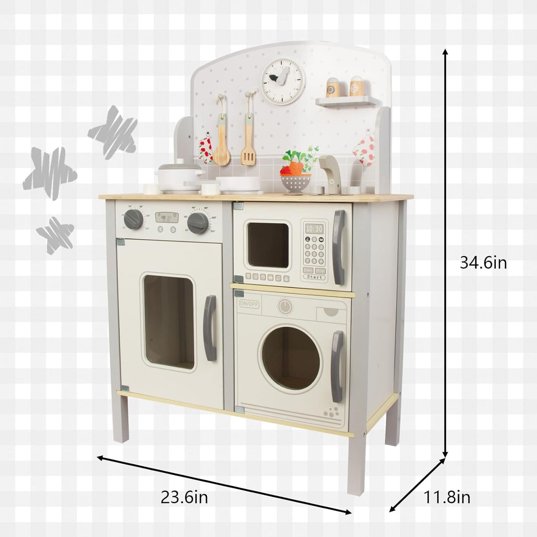 Spielküche für Kinder 3-8, hölzerne Kinder Spielen Küche Playset Chef Pretend Play Set für Kleinkind