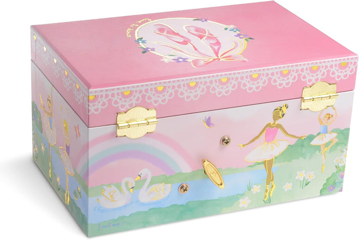 Jewelkeeper - Musikalische Schmuckkästchen Mädchen mit ausziehbarer Schublade, Regenbogen Ballerina