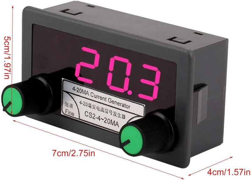 Stromsignal Generator 4-20mA DC 7-30V Digitalstrom Analog Signalgenerator Grob- / Feinabstimmung Kon