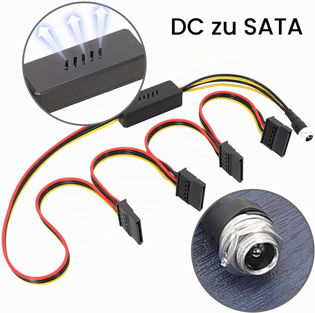 YHAILI SATA-Kabel DC 5,5 x 2,5 auf Stromkabel 12 V auf 5 V DC5525 auf Splitter-Steckverbinder, Kabel